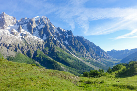 Italian mountain landscape in summer at Val Ferret 