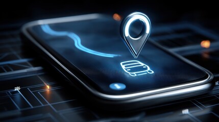Smartphone with Map Interface and Navigation Symbol for Modern Travel and Destination Finding