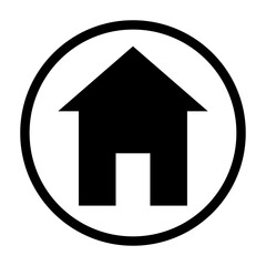 Home icon vector, simple flat style with circle for app or website design illustration
