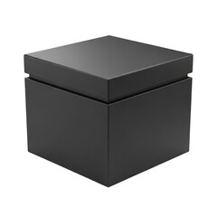 Modern minimalist cube-shaped ottoman with clean lines