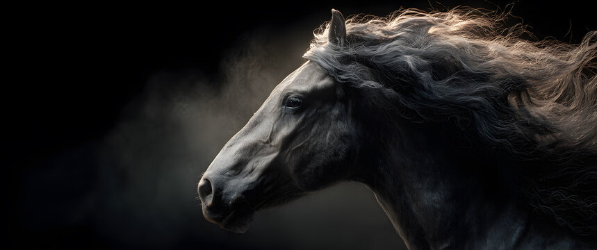 black horse portrait