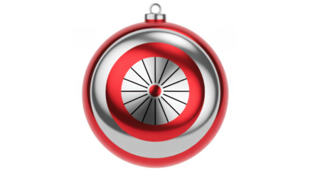 Red and silver target bullseye circular isolated on a transparent background