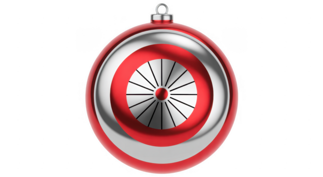 Red and silver target bullseye circular isolated on a transparent background - Powered by Adobe