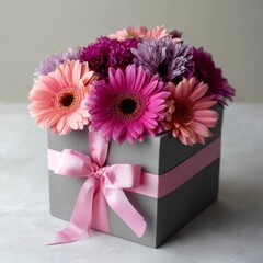 Gift on a blue background. Gift for christmas, valentine's day, birthday.