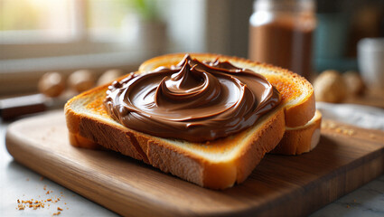 A delicious slice of gourmet chocolate cake with white cream is served on a plate as a sweet bakery dessert snack featuring rich cocoa and tasty baked pastry World Nutella Day