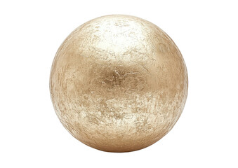 Textured gold sphere on black. Smooth, metallic surface