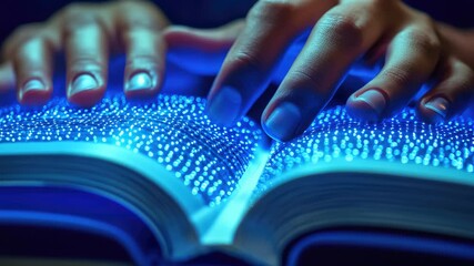 Hands typing on a computer keyboard that is embedded into the pages of an open book, representing the concept of digital reading. - Powered by Adobe