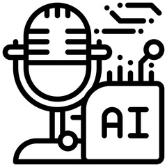 sound microphone music singing song ai control program simple line icon