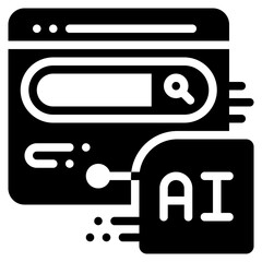 search finding website internet online cyber ai technology solid glyph icon
