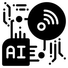 signal wireless control ai connecting technology solid glyph icon