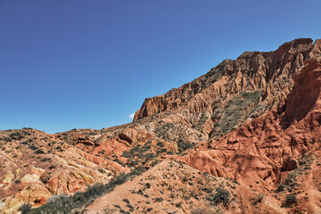 Fairy Tale Canyon, Kyrgyzstan travel destination, tourist location. 