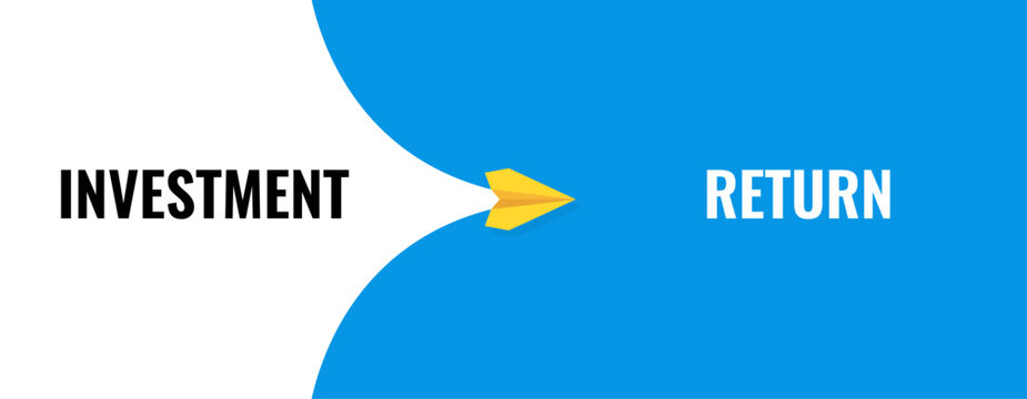 Investment leading to return, symbolizing the process of financial growth, profit, and return on investment (ROI) in business and personal finance
