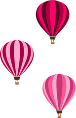 Naklejka premium Romantic hot air balloons - png, isolated, transparent background