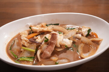 Japanese Food, Squid Stir Fry - 日本料理 いかのワタ炒め