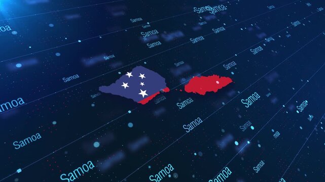 Samoa Geographic Map and Flag Animated Motion Graphic Background