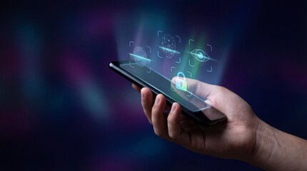 Innovative mobile technology features exploring smart security measures digital communication user experience high-tech environment close-up view cybersecurity concepts