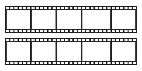 film strip icon isolated on background with texture brush. ribbon photo film strip frame, Video Film strip roll