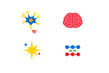 Obraz premium Artificial intelligence concept with neuron, brain and neural network