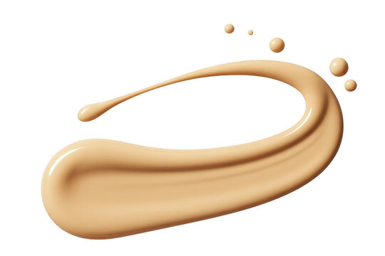 Beige foundation makeup swatch cosmetic isolated on a transparent background