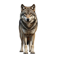 Fototapeta premium Standing wolf isolated on transparent background