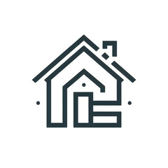 Obraz premium Modern minimalist house icon symbolizing homeownership and real estate
