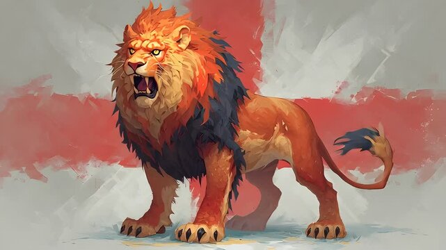 Lion with red hair illustration