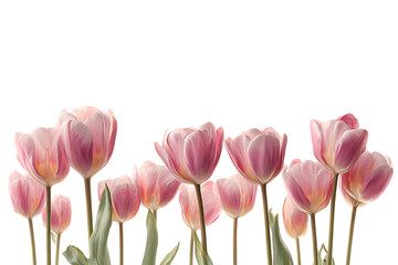 Fototapeta premium Pink tulips floral arrangement on transparent background