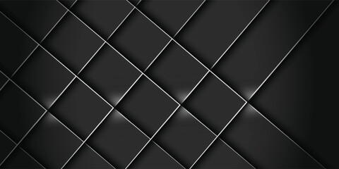 Fototapeta premium Abstract elegant black background with shiny gold geometric lines. Modern gold diagonal rounded lines pattern.Horizontal banner template. posters, presentations, vectors,art,ilustration,modern