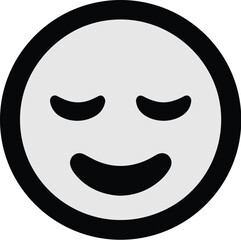 Fototapeta premium Smiling face emoticon icon illustration expressing happiness contentment in modern minimalist style for social media posts website graphics user interface design positive feedback customer satisfactio
