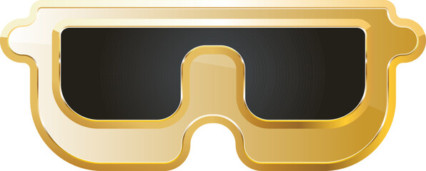 Glasses gold. Isolated on transparent background.