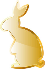 Hare ears gold icon. Isolated on transparent background.