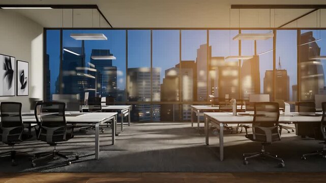 Office Day to Night Cinematic Timelapse 4K