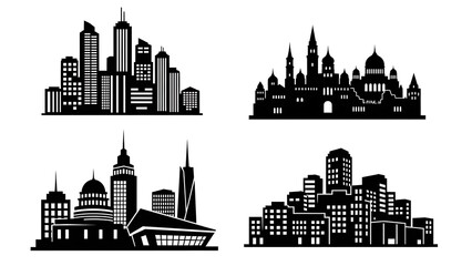 Fototapeta premium City Skyscrapers Silhouette Landscape
