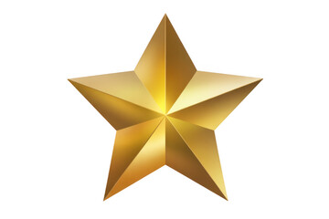 Fototapeta premium Golden Star Decoration shiny star metallic star gold color isolated on a transparent background