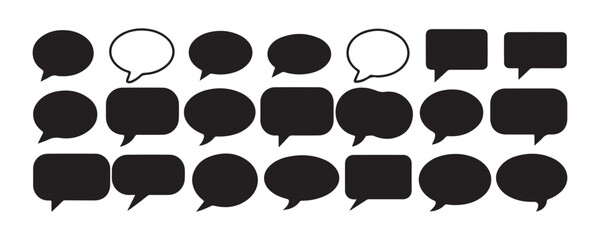 Fototapeta premium Speech Bubble Shapes Set, Chat and Dialogue Icons Collection. vector illustration eps 10