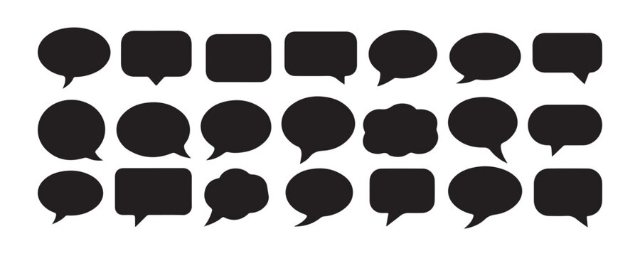 Speech Bubble Shapes Set, Chat and Dialogue Icons Collection. vector illustration eps 10