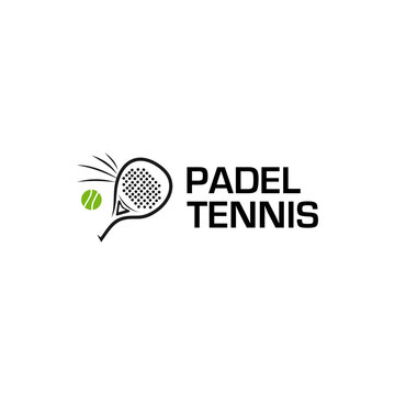 Padel logo design template,  padel Racket with ball logo design. Badminton tournaments logotype concept. Suitable for your design need, logo, illustration, animation, etc.