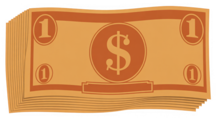 Stack of dollar bills isolated stack of money cash isolated on a transparent background