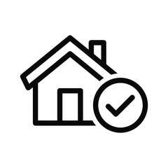 Obraz premium House Inspection Icon - Simple Line Art Design