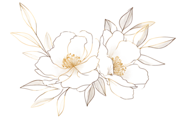 Elegant gold floral design element