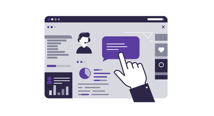 Hand Clicking on Social Media Button.