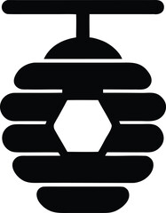 Beehive silhouette vector on transparent background