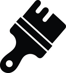 Brush stroke silhouette on transparent background