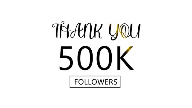 Thank you, 500k followers. confetti party effects, social media milestone motion graphics animation. Thank you, followers' congratulation. followers' modern animation banner design.