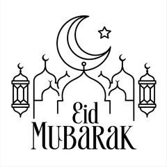 Obraz premium Eid Mubarak celebration isolated on a transparent background