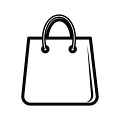 Simple Black and White Shopping Bag Icon