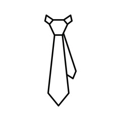 Simple Black and White Illustration of a Necktie