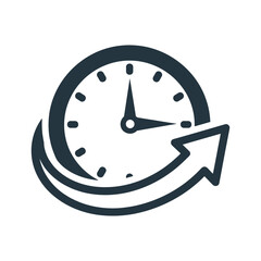 Clock with Arrow Symbolizing Time Management