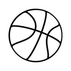 Simple Black and White Basketball Icon Illustration