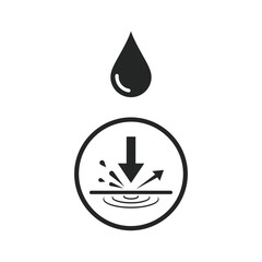 Water Droplet Icon with Splash Symbol